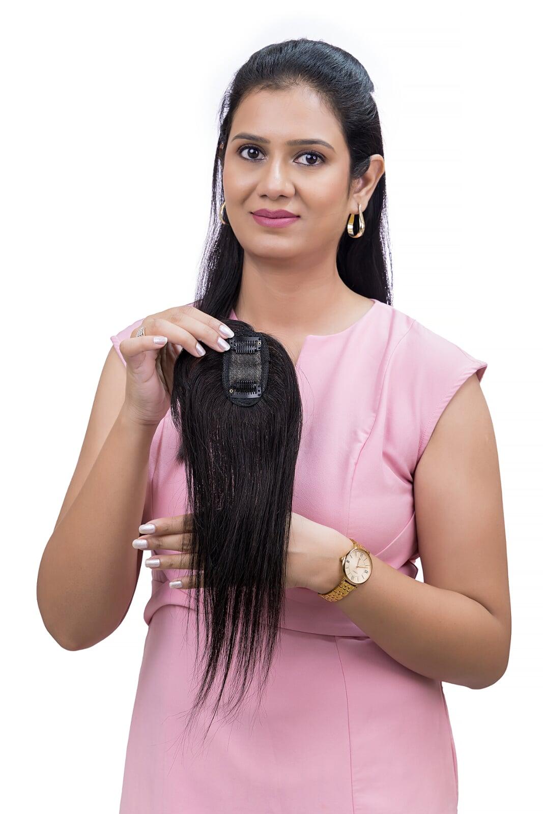 Scalp Topper with Bangs