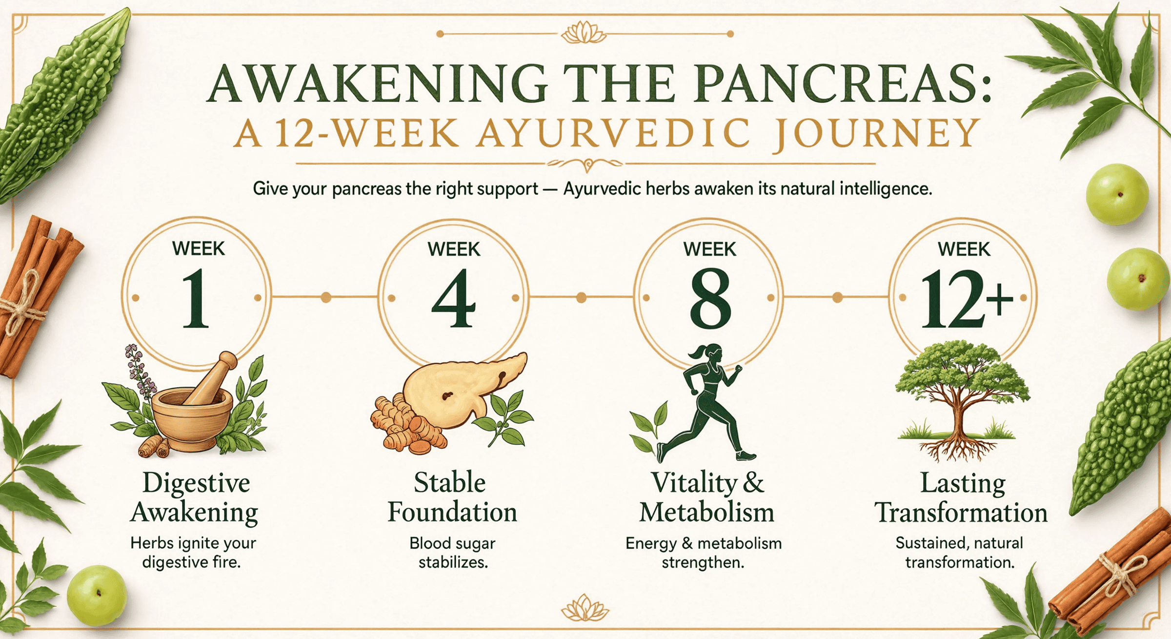 Awaking the pancreas: A 12 Ayurvedic  journey Timeline