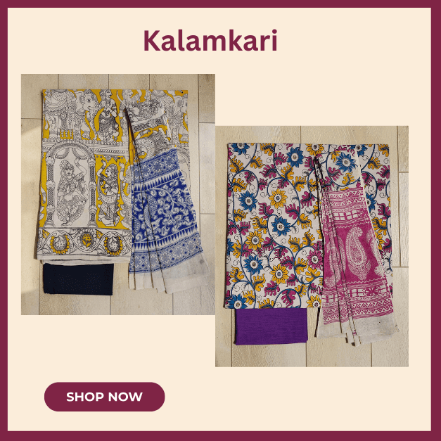 Kalamkari Unstitched Suit Set
