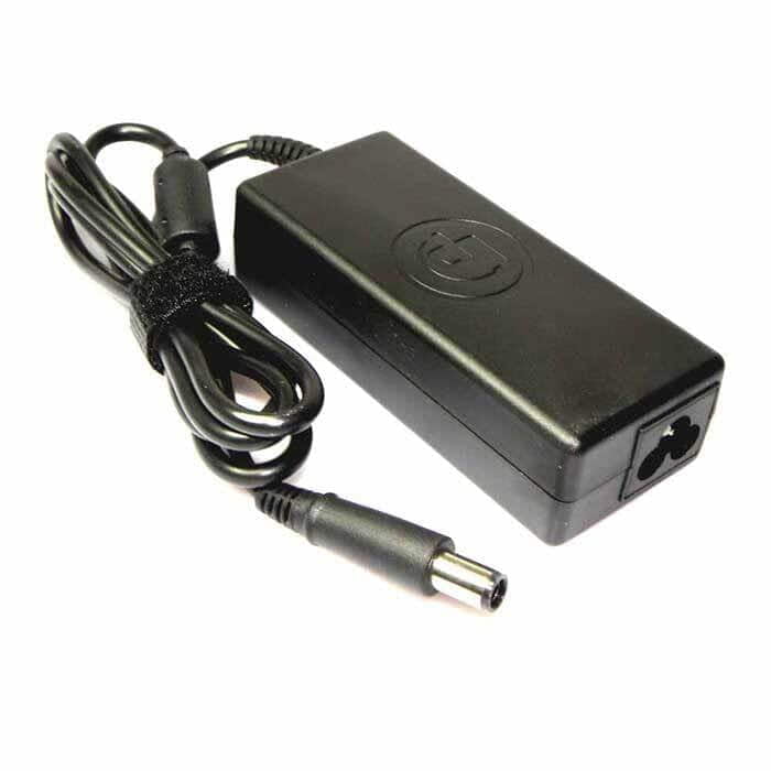 "Black laptop adapter with a power brick and charging cable, designed for reliable and efficient power supply to laptops."