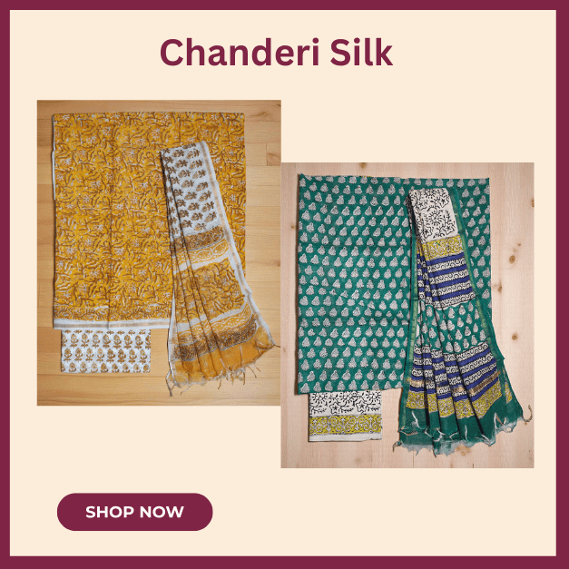 Chanderi Silk Unstitched Suit Set Chanderi Silk Unstitched Suit Set