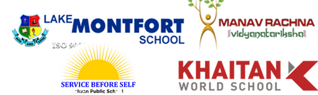 Lake Montfort School, Manav Rachna Vidyantariksha, Khaitan World School. Lake Montfort School, Manav Rachna Vidyantariksha, Khaitan World School.
