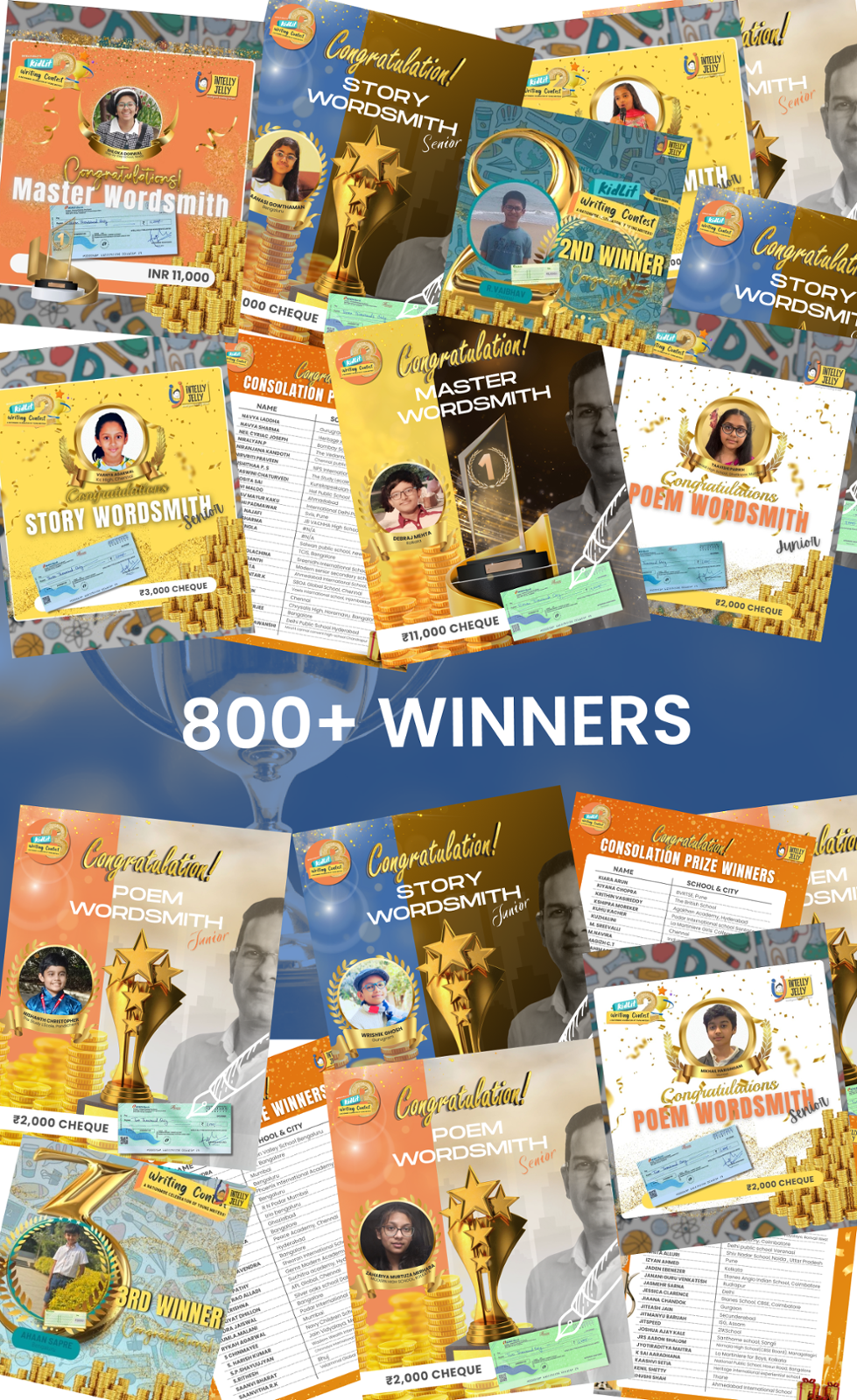 800+ winners 800+ winners