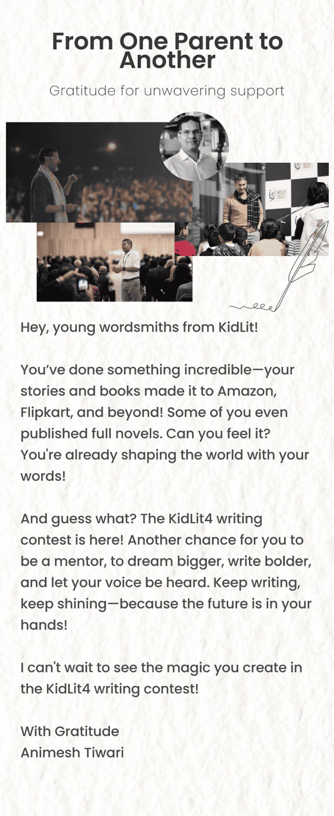 From One Parent to Another From One Parent to Another