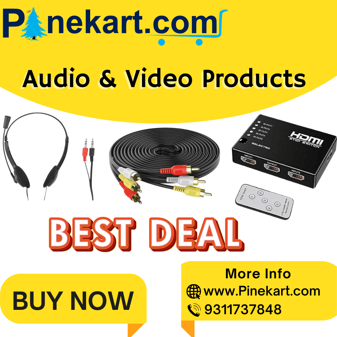 "A collection of high-quality audio and video products, including headphones, speakers, a webcam, and a microphone, set up for an immersive experience." "A collection of high-quality audio and video products, including headphones, speakers, a webcam, and a microphone, set up for an immersive experience."