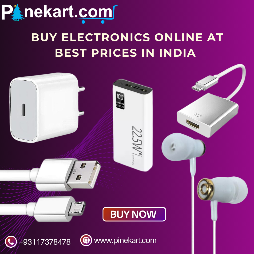 Buy electronics online at best prices in India – gadgets displayed on table.