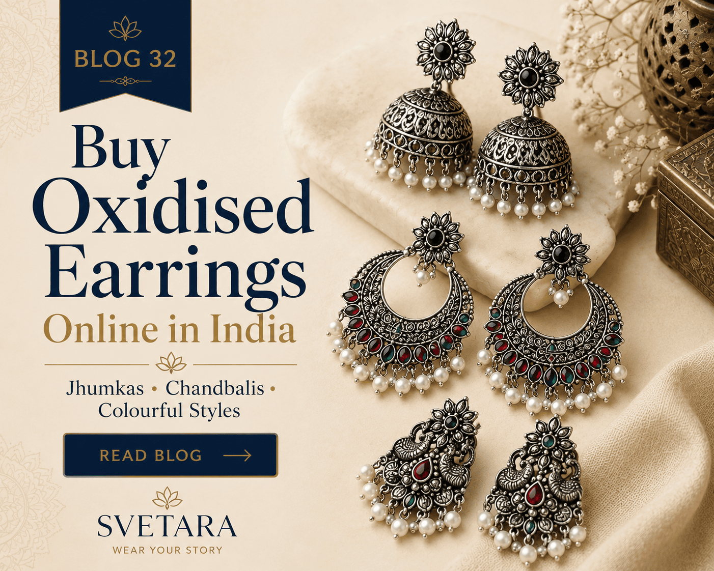 Buy Oxidised Earrings Online India Svetara