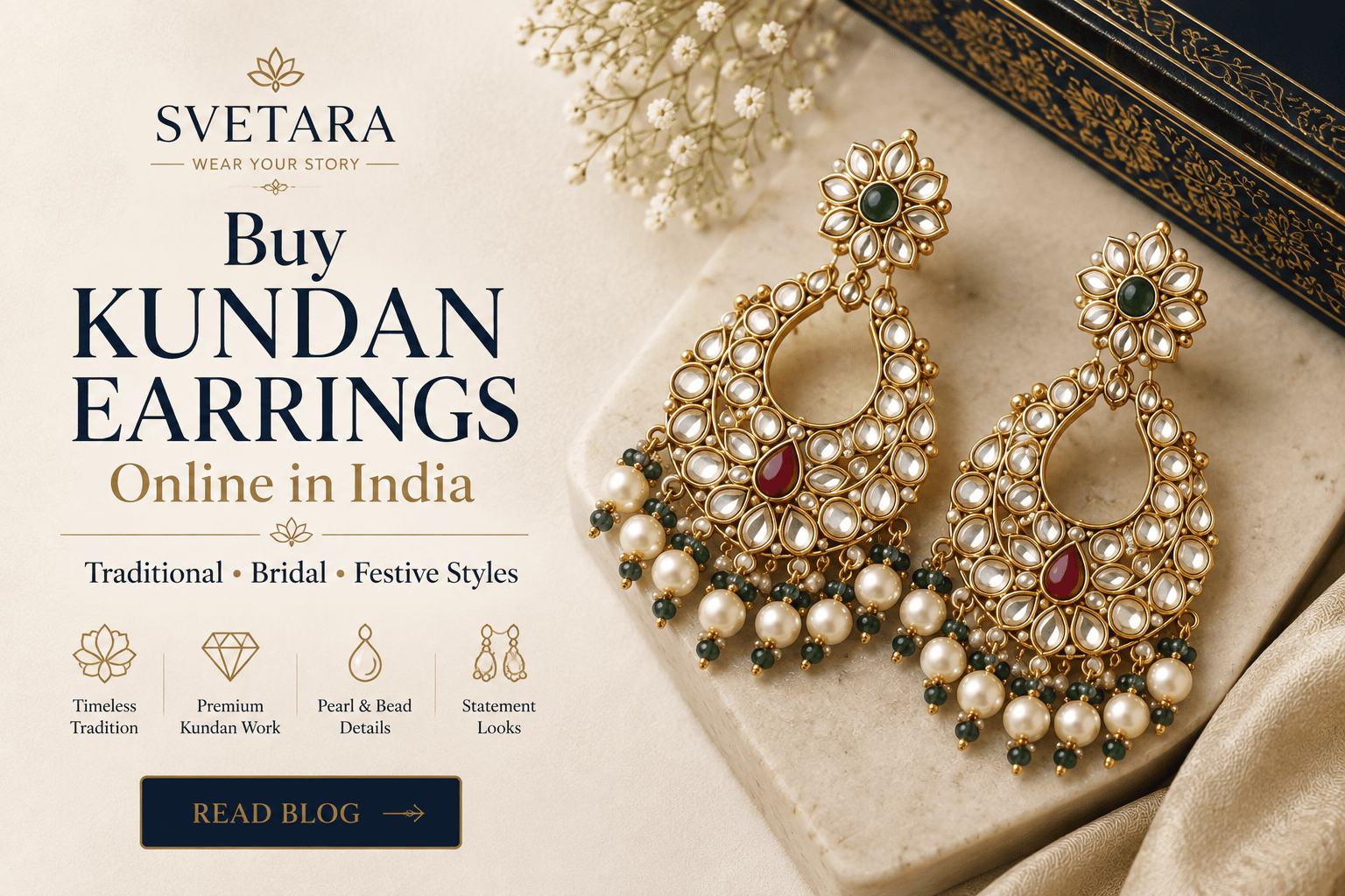 Buy Kundan Earrings on Svetara