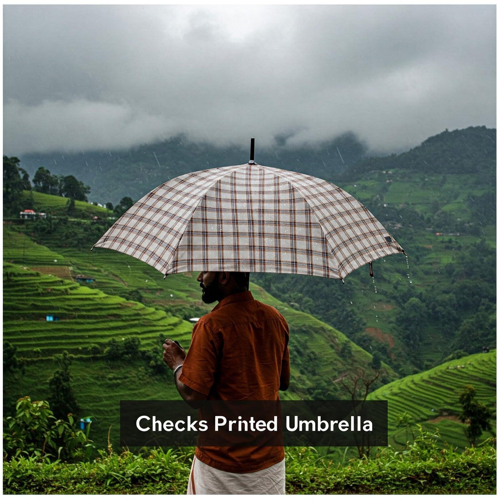 Checks printed umbrella