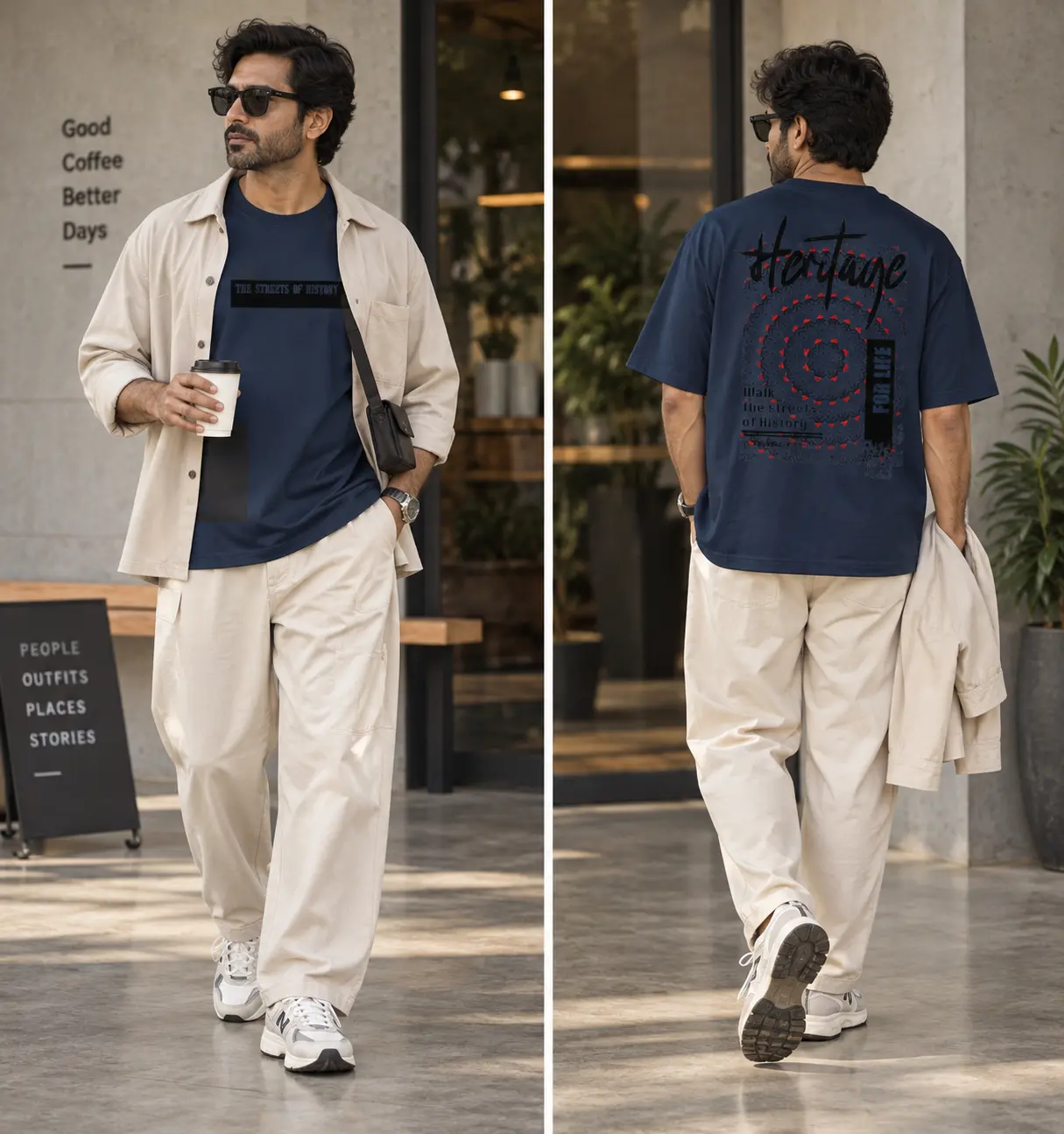 Men's casual Blue Tshirt