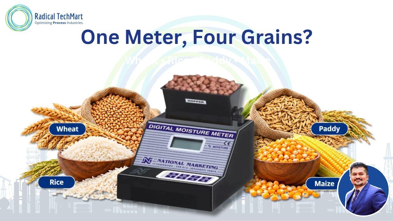 Moisture meter for four or more grains