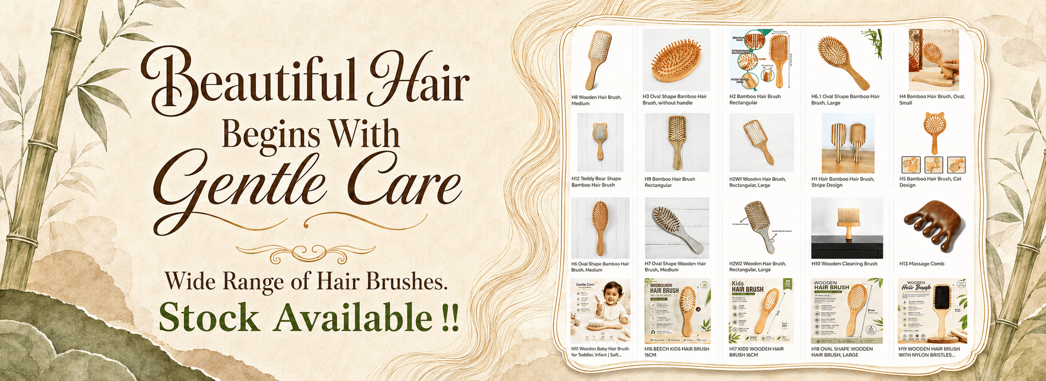 Bamboo and Wooden Hair Brush Bamboo and Wooden Hair Brush