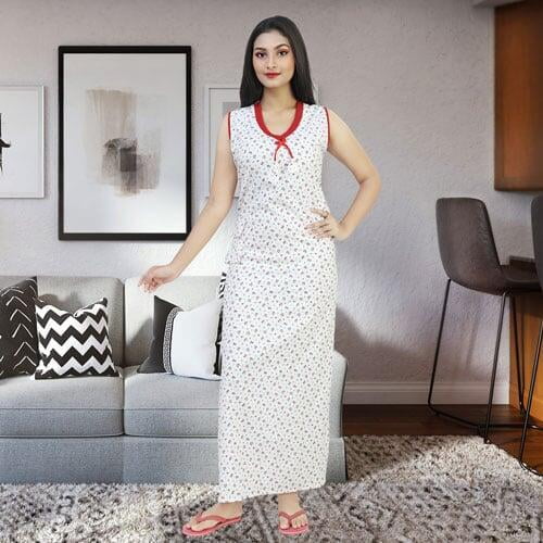 Parijaths Floral Sleeveless Nighty Parijaths Floral Sleeveless Nighty