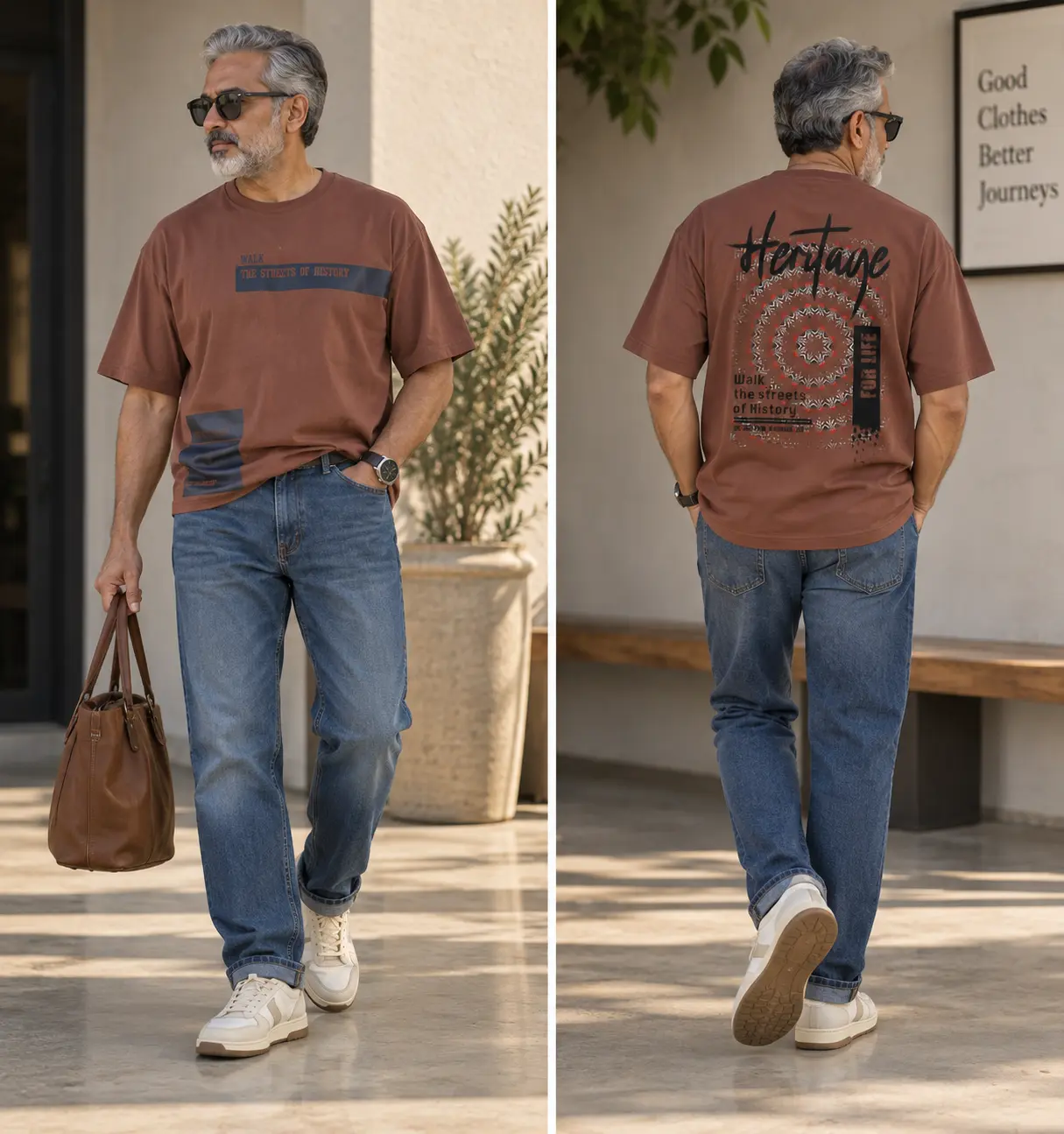 Men's casual Brown Tshirt Men's casual Brown Tshirt