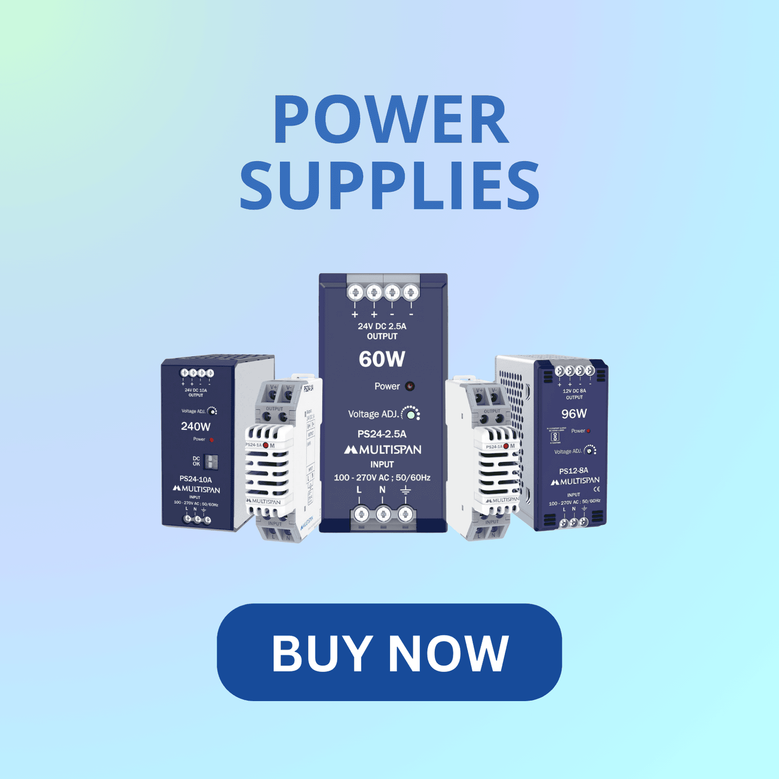 Multispan power supply unit for reliable industrial voltage output Multispan power supply unit for reliable industrial voltage output