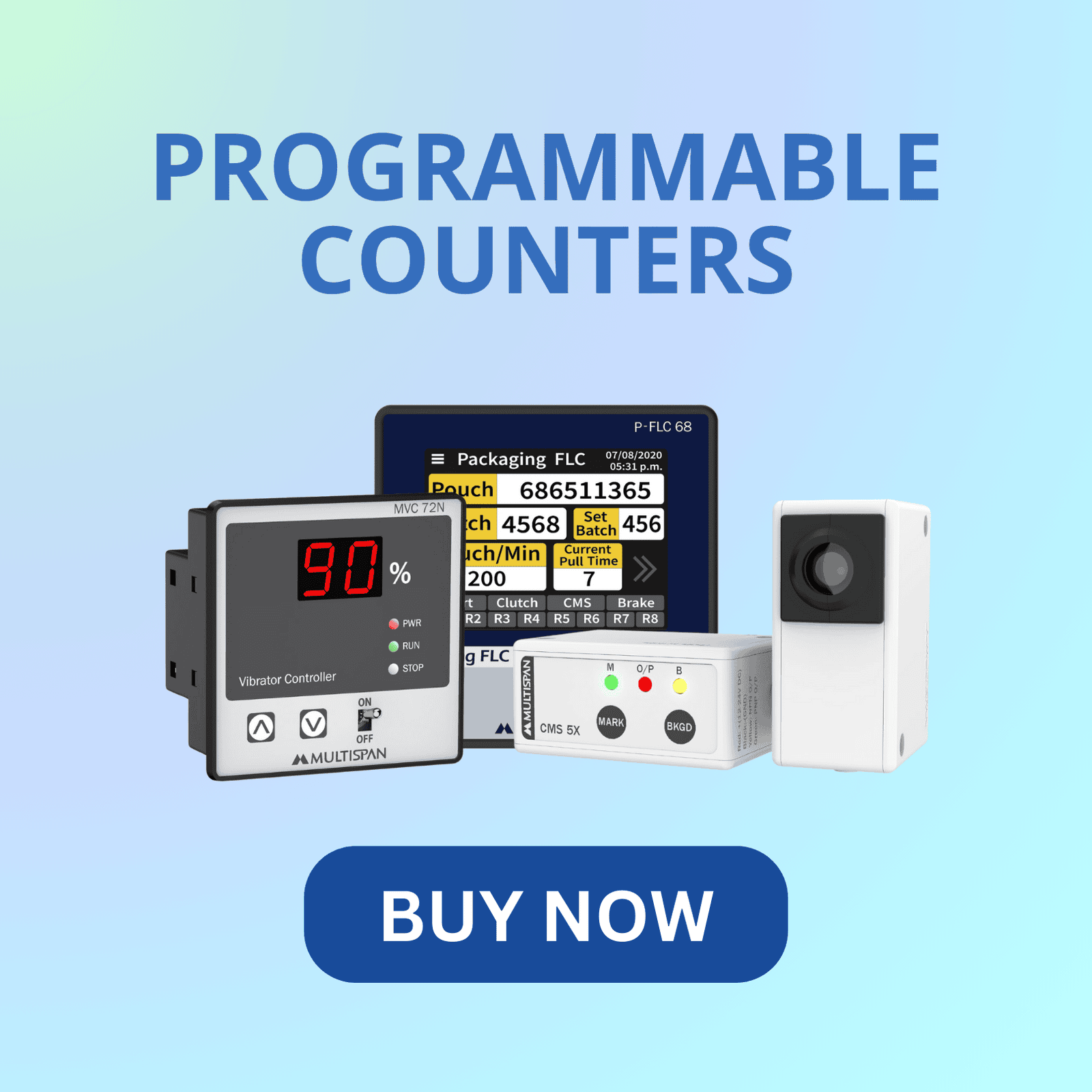 Multispan programmable counter for industrial counting applications Multispan programmable counter for industrial counting applications