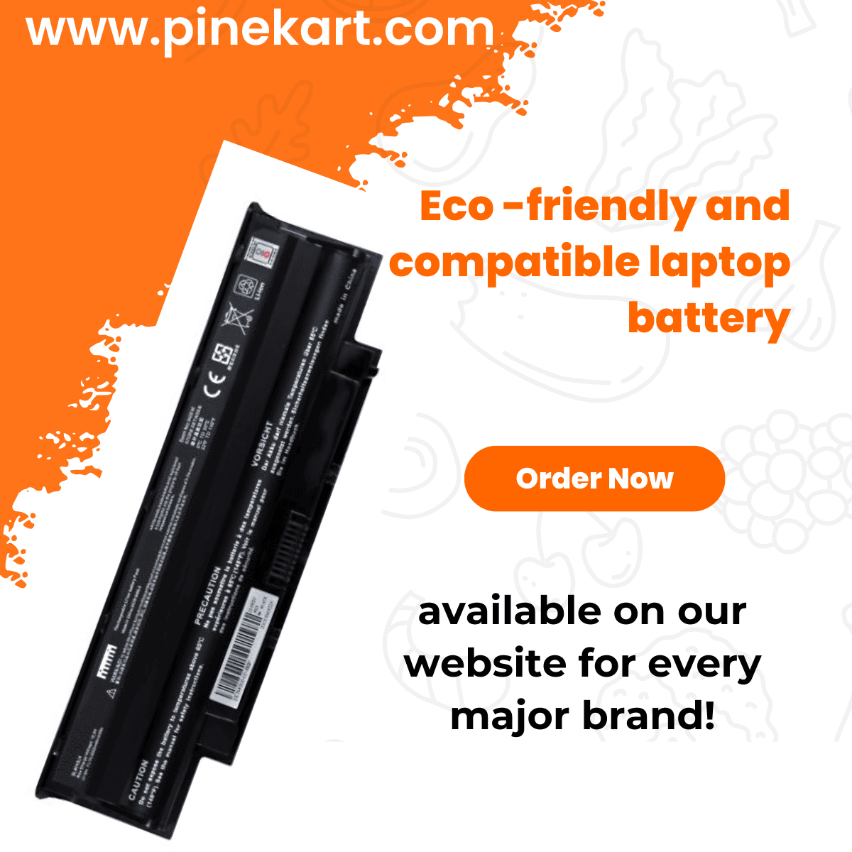 "Laptop battery with a rectangular design, ready for installation." "Laptop battery with a rectangular design, ready for installation."