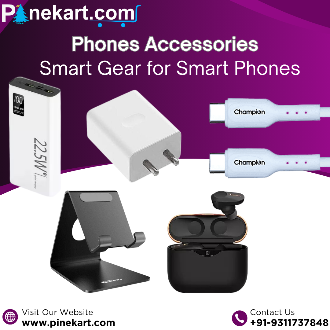 "Assorted mobile phone accessories including chargers, cases, earphones, power banks, and OTG cables displayed on a flat surface." "Assorted mobile phone accessories including chargers, cases, earphones, power banks, and OTG cables displayed on a flat surface."