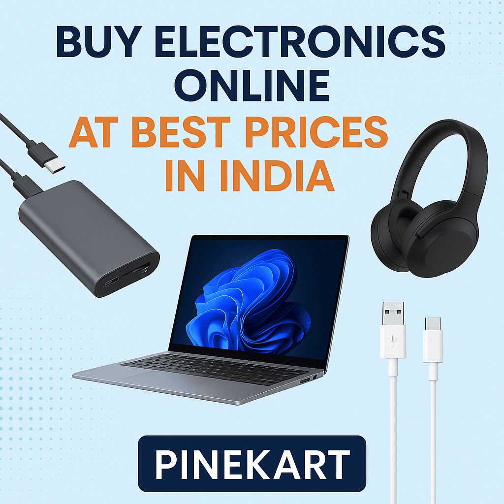 Pinekart online electronics store – shop laptops, chargers, power banks, and audio accessories at best prices in India
