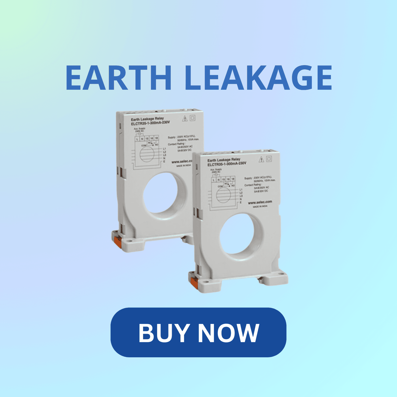 Selec earth leakage relay for protection against ground faults and electrical leakages Selec earth leakage relay for protection against ground faults and electrical leakages