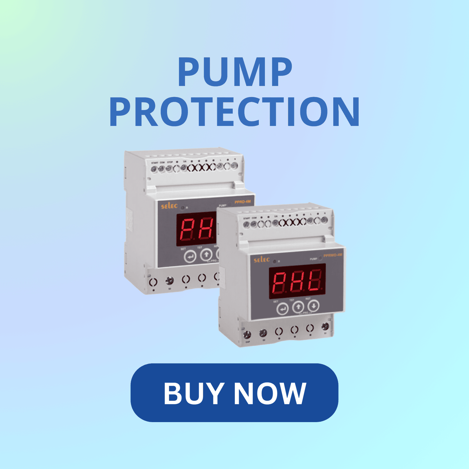 Selec pump protection relay for preventing dry run overload and phase imbalance in pump systems Selec pump protection relay for preventing dry run overload and phase imbalance in pump systems