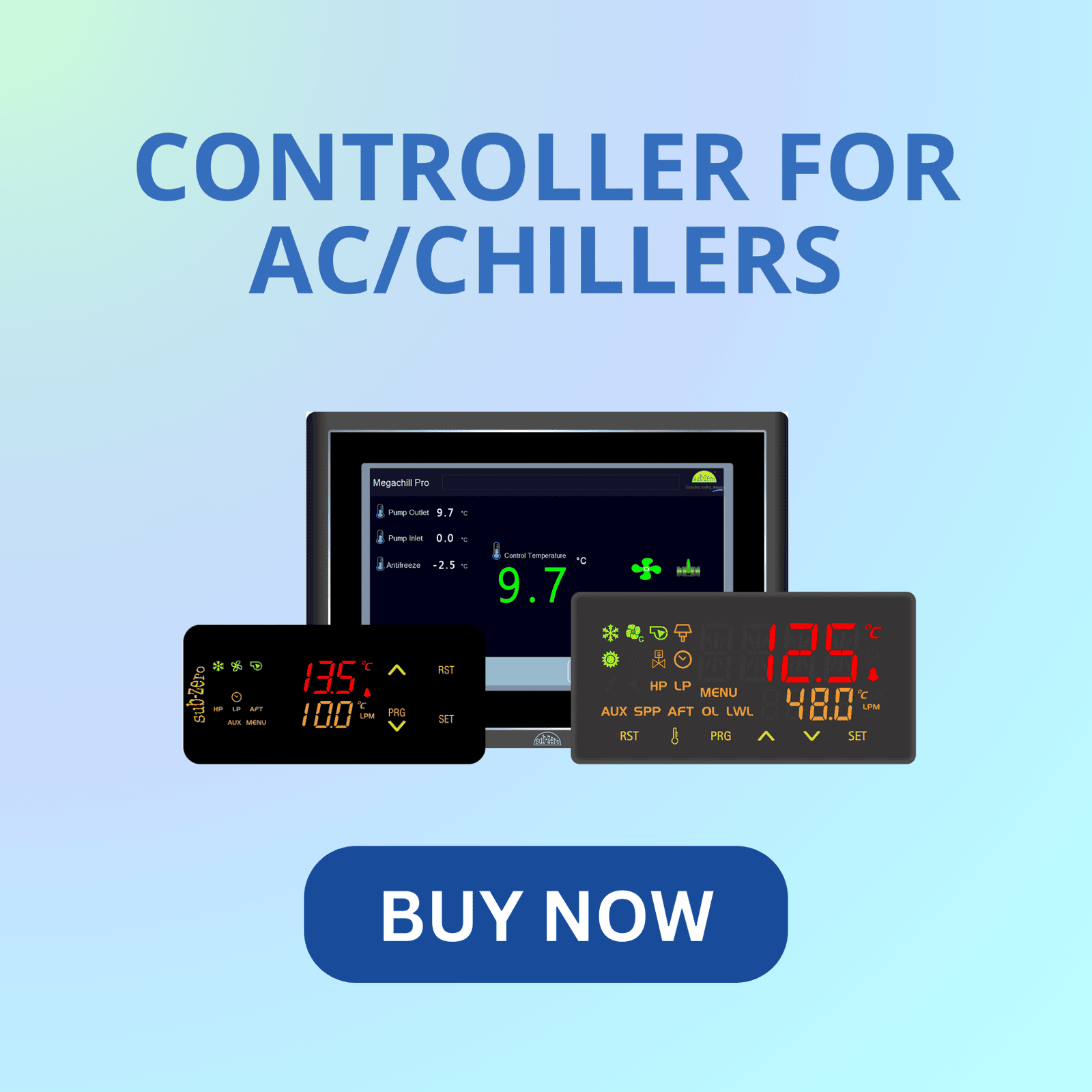 Subzero controller for AC units and industrial chillers