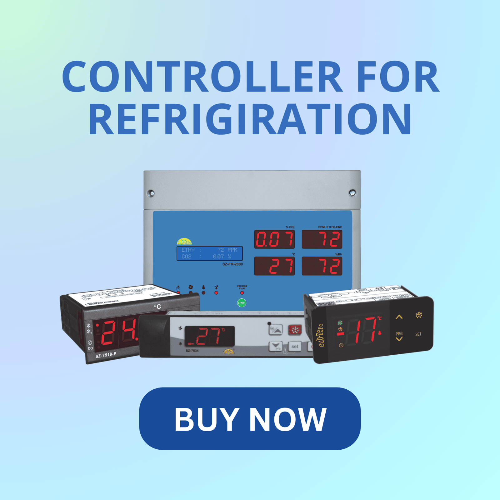 Subzero refrigeration controller for cold room and chiller applications