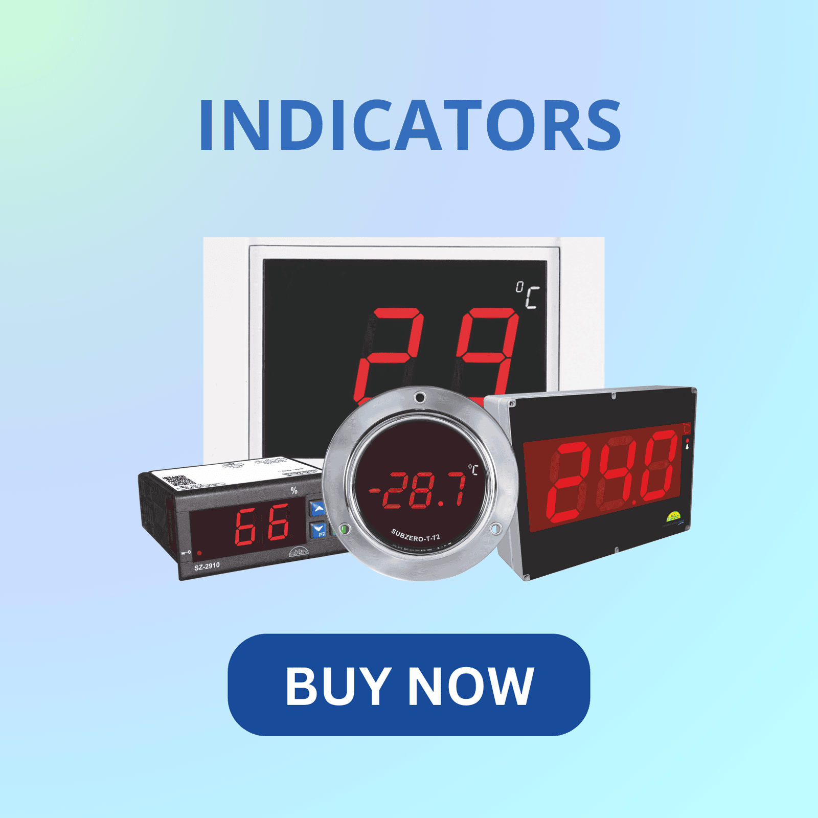 Subzero digital indicator for accurate process parameter display