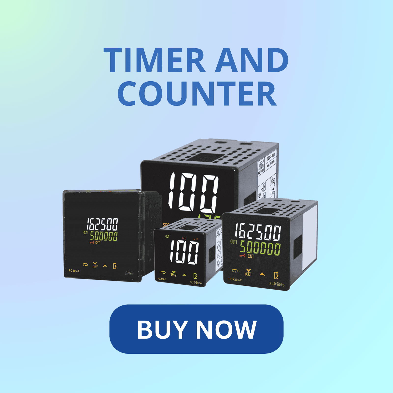 Subzero timer and counter for industrial timing and counting applications