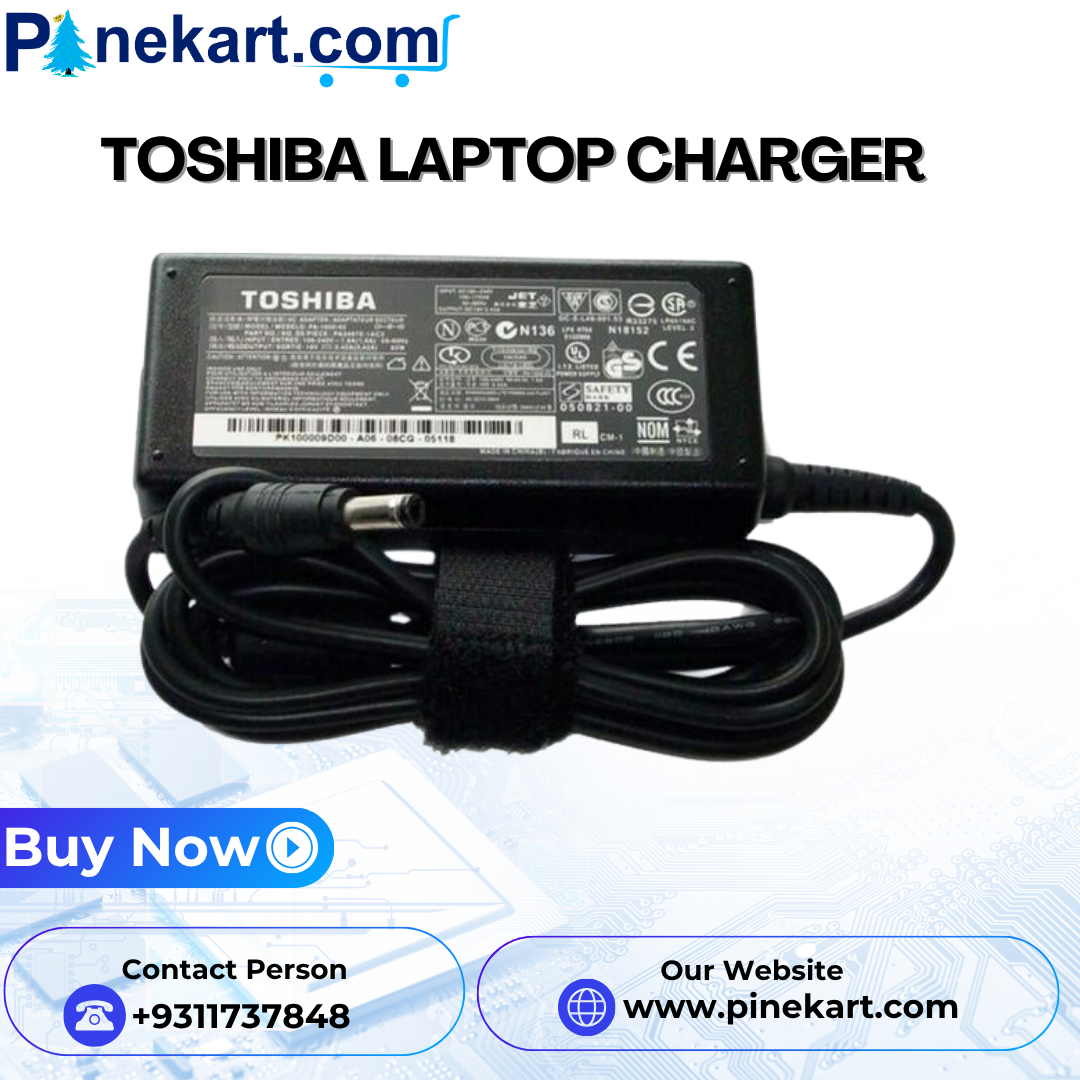 Toshiba Laptop Adapter with power cable – compatible charger for Toshiba laptops, offering reliable and efficient charging performance.