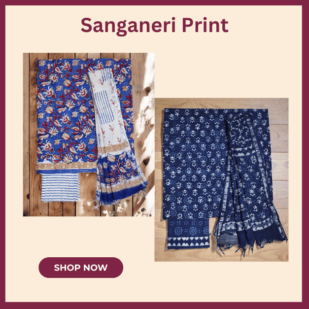 Sanganeri Print Dress Material Sanganeri Print Dress Material