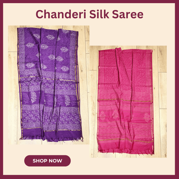 Chanderi Silk Block Print Saree Chanderi Silk Block Print Saree