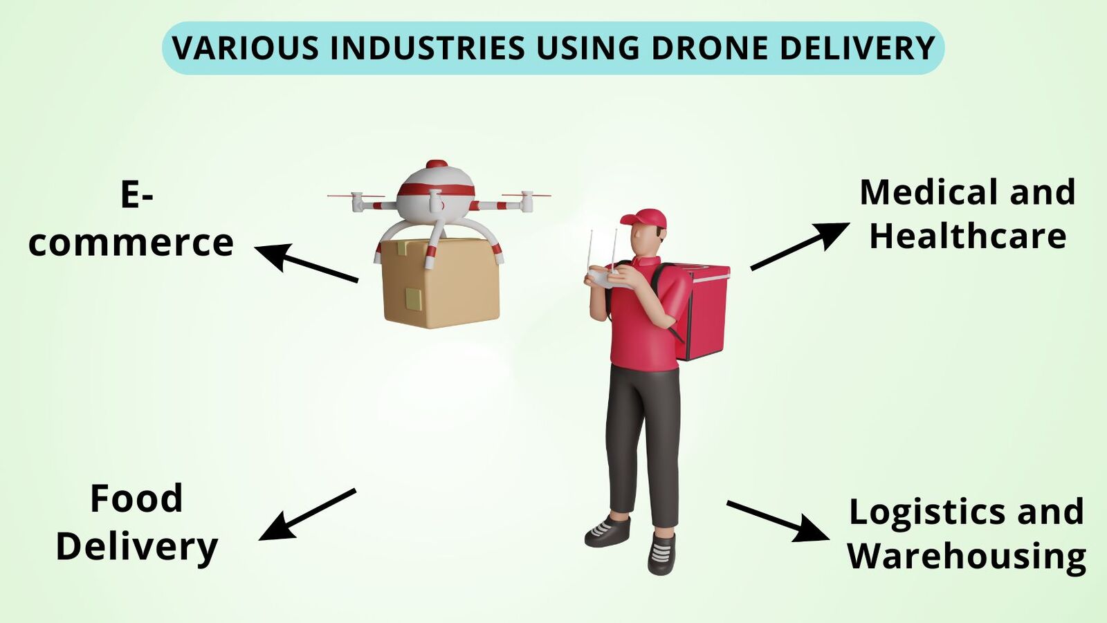 Various industries using drone delivery Various industries using drone delivery
