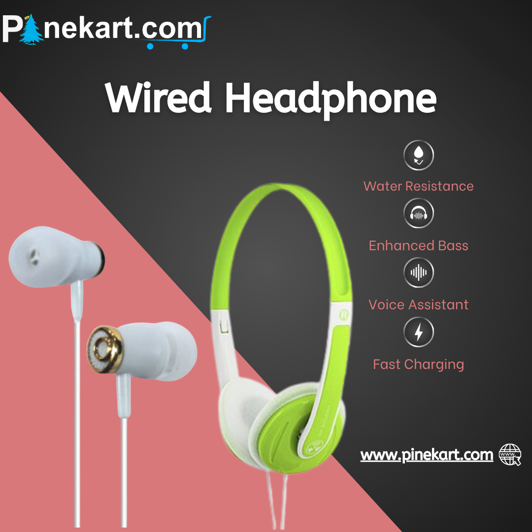 Wired headphones with soft ear cushions and a connected audio cable resting on a table Wired headphones with soft ear cushions and a connected audio cable resting on a table