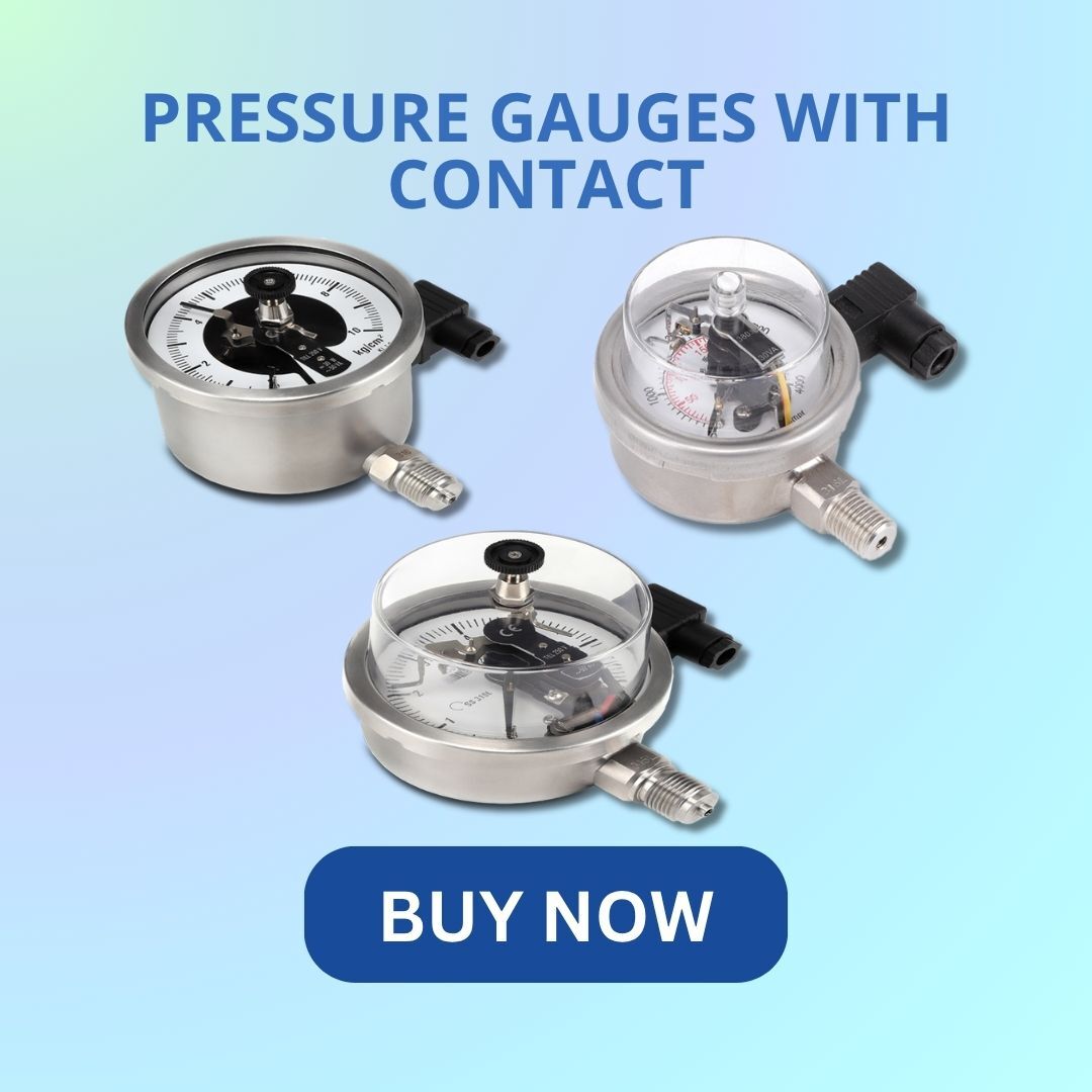 Pressure gauges with contact