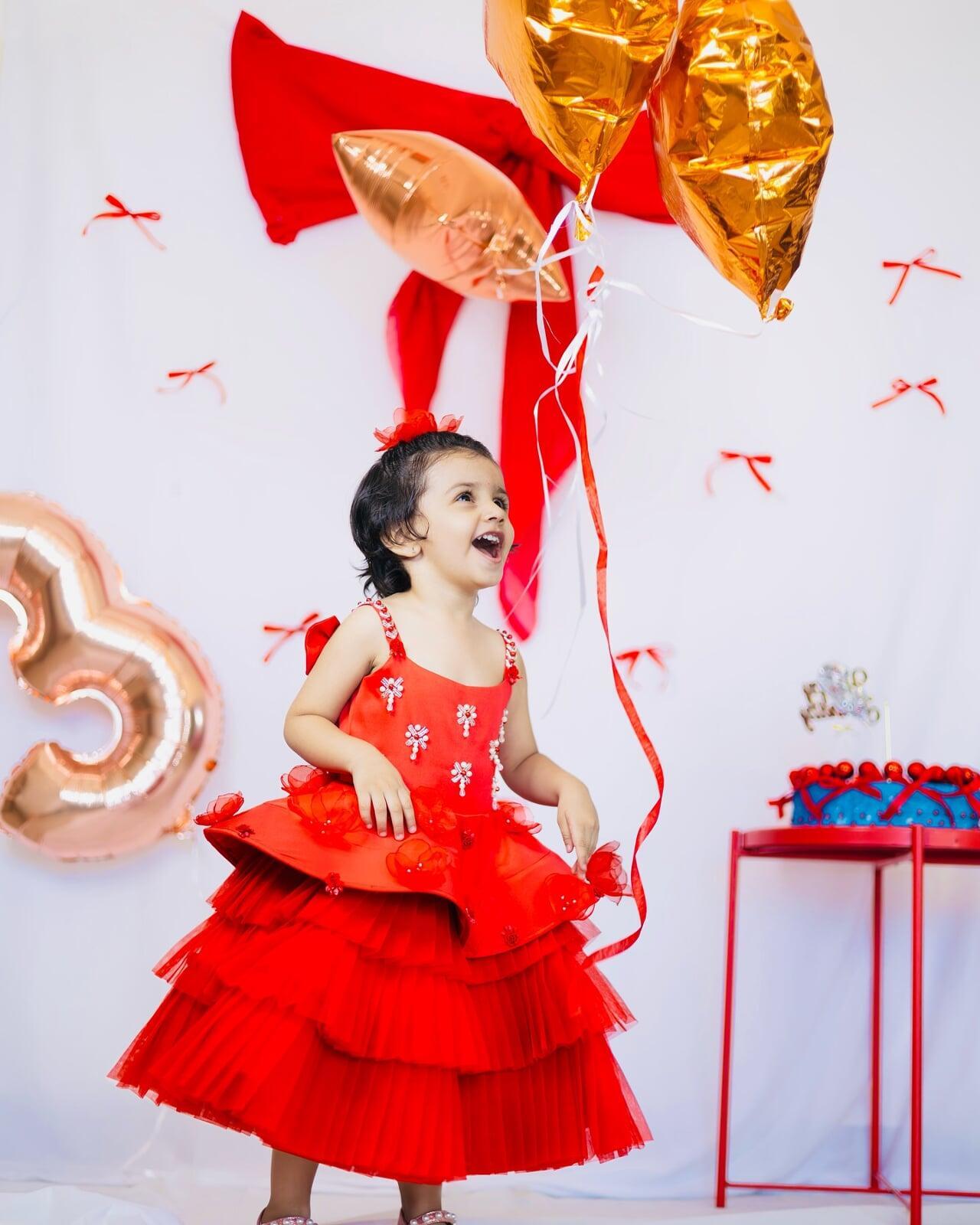 Red Princess Dress for Birthday Girl