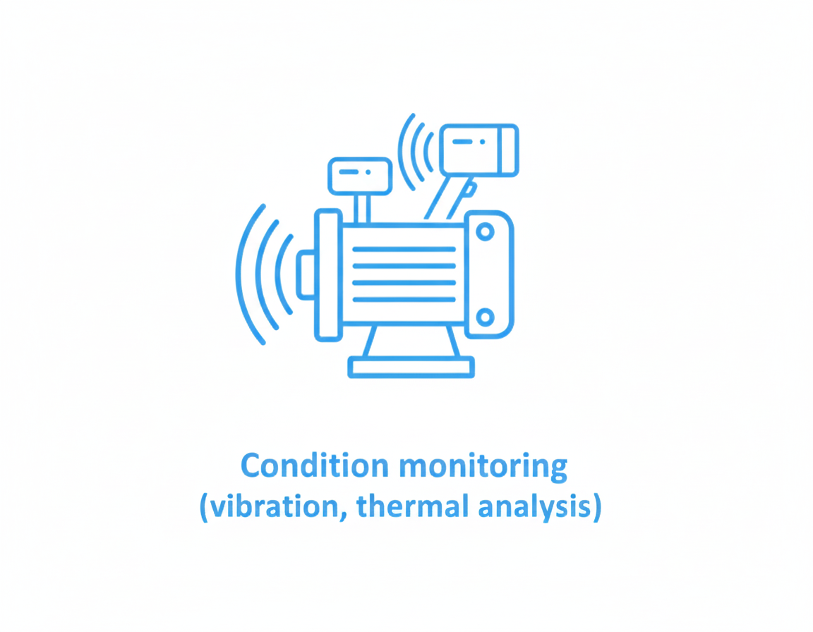 Condition monitoring (vibration, thermal analysis).
