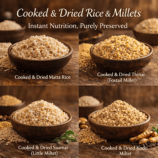 Cooked & Dried - Rice & Millets