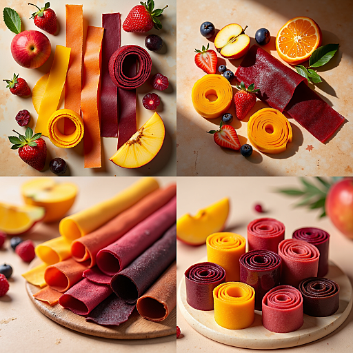 Natural fruit leather made from real fruits using controlled dehydration without preservatives