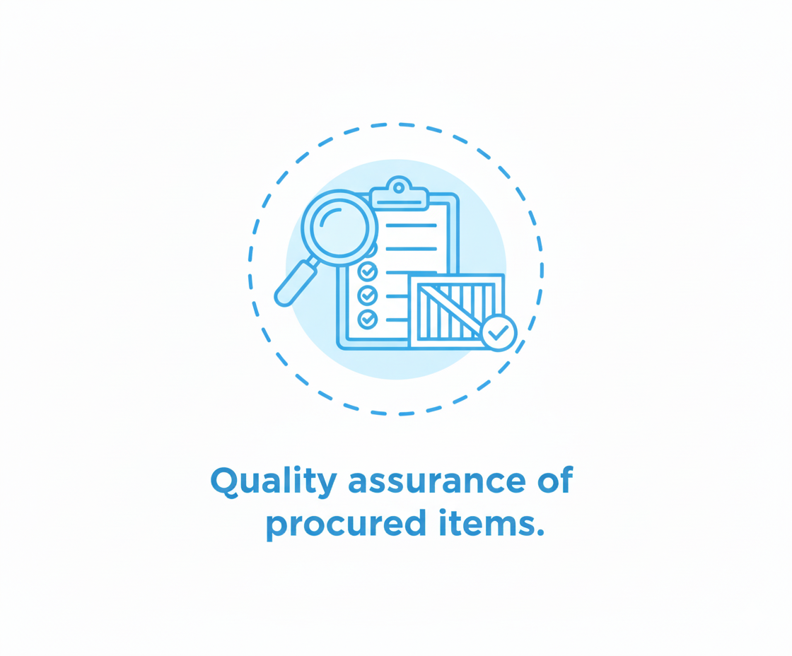 Quality assurance of procured items.