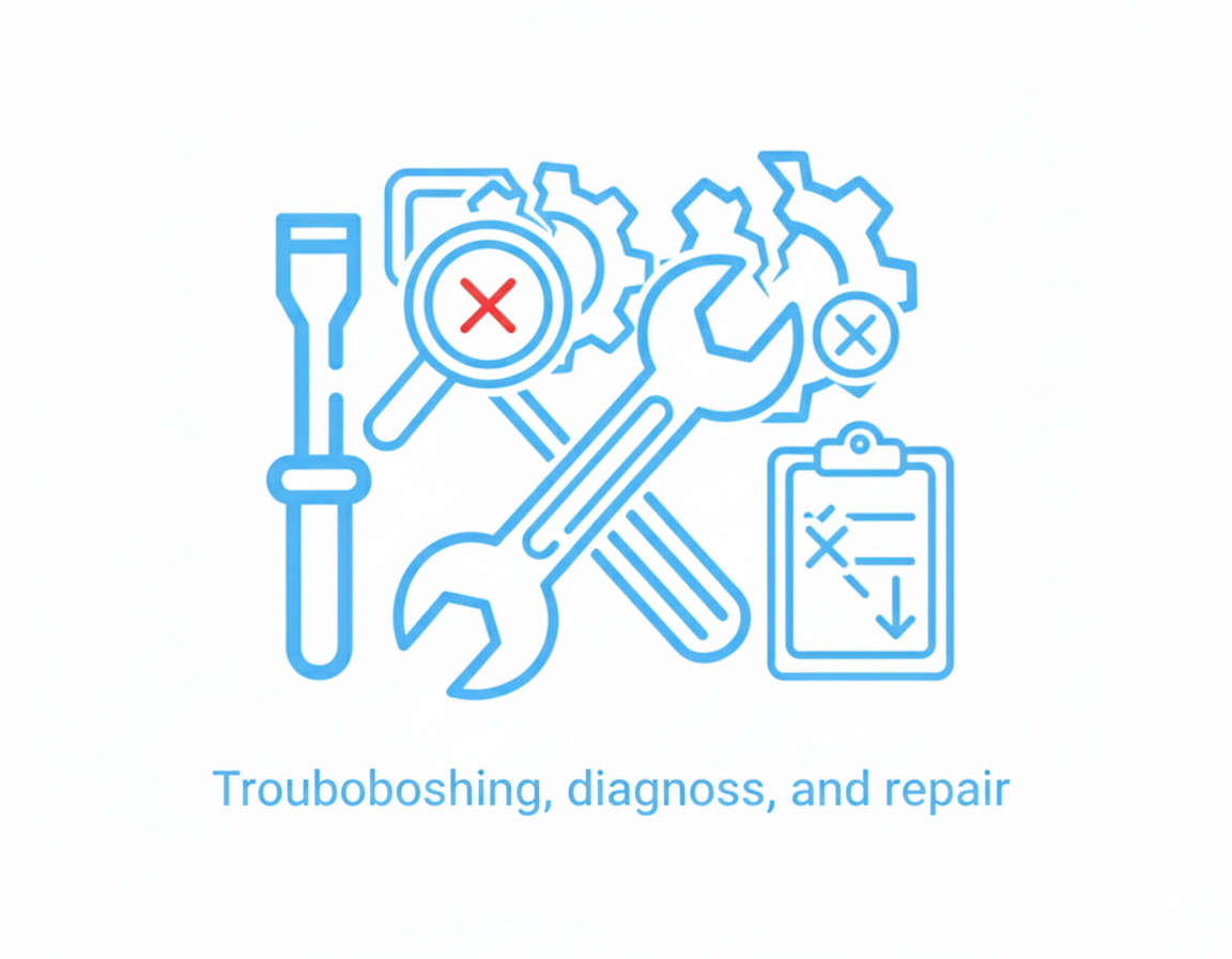 Troubleshooting, diagnosis, and repair.