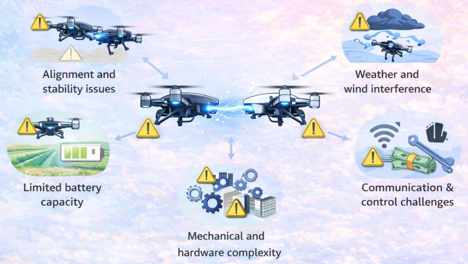 Challenges of drone-to-drone charging technology