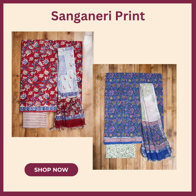Sanganeri Print Dress Material Sanganeri Print Dress Material