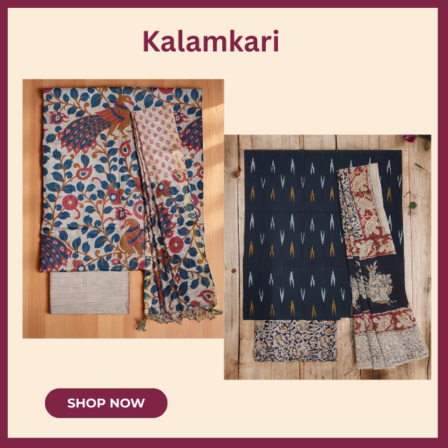 Kalamkari Unstitched Suit Set