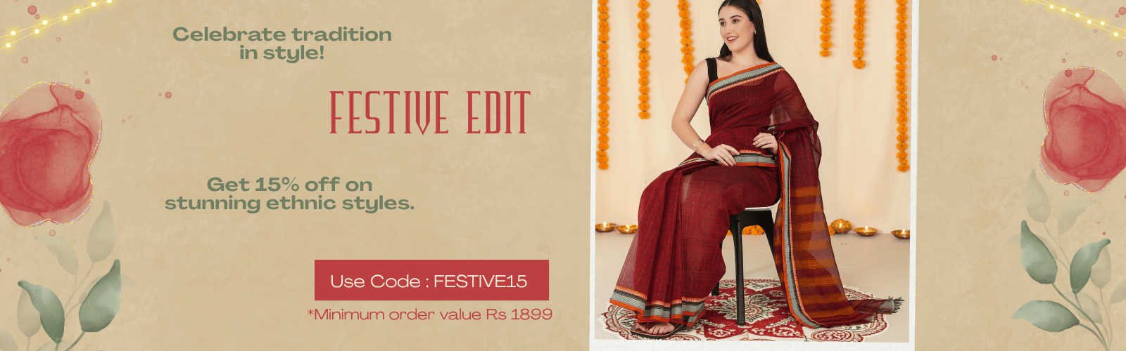 Festive Discount Offer on Women Ethnic Wear