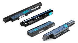  "A high-quality close-up of a laptop battery, showcasing its sleek design, power rating, and connector pins, essential for laptop performance and battery replacement."