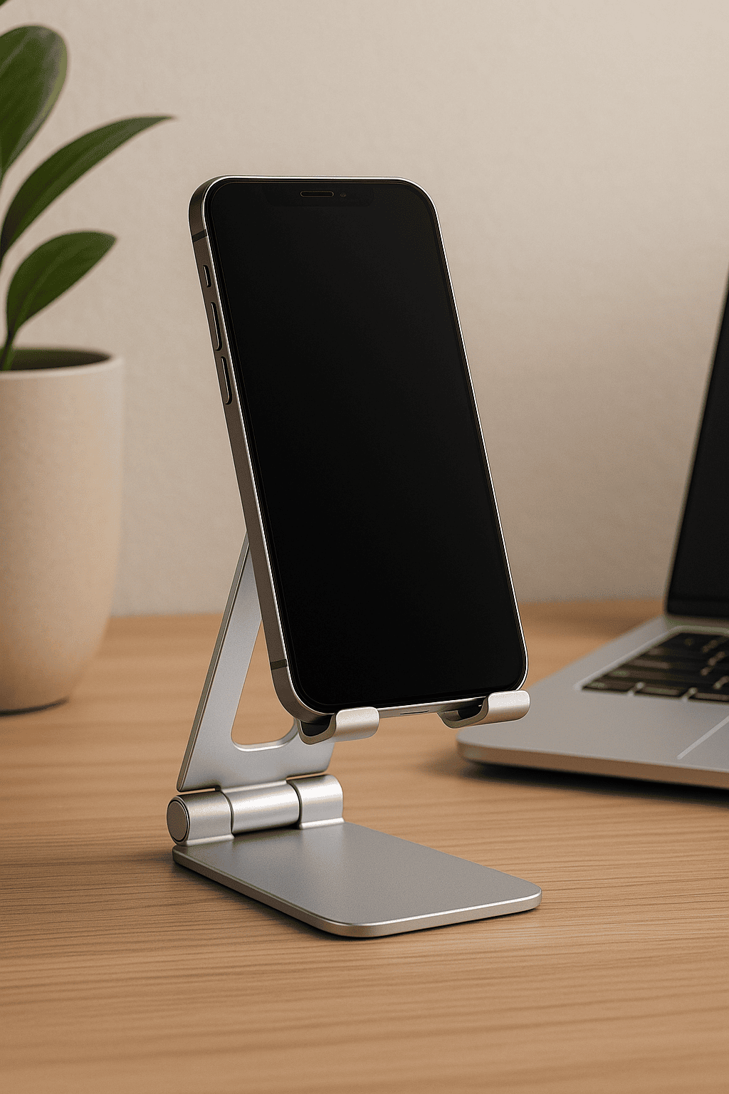 Mobile stand setup for video calls and multitasking at home Mobile stand setup for video calls and multitasking at home