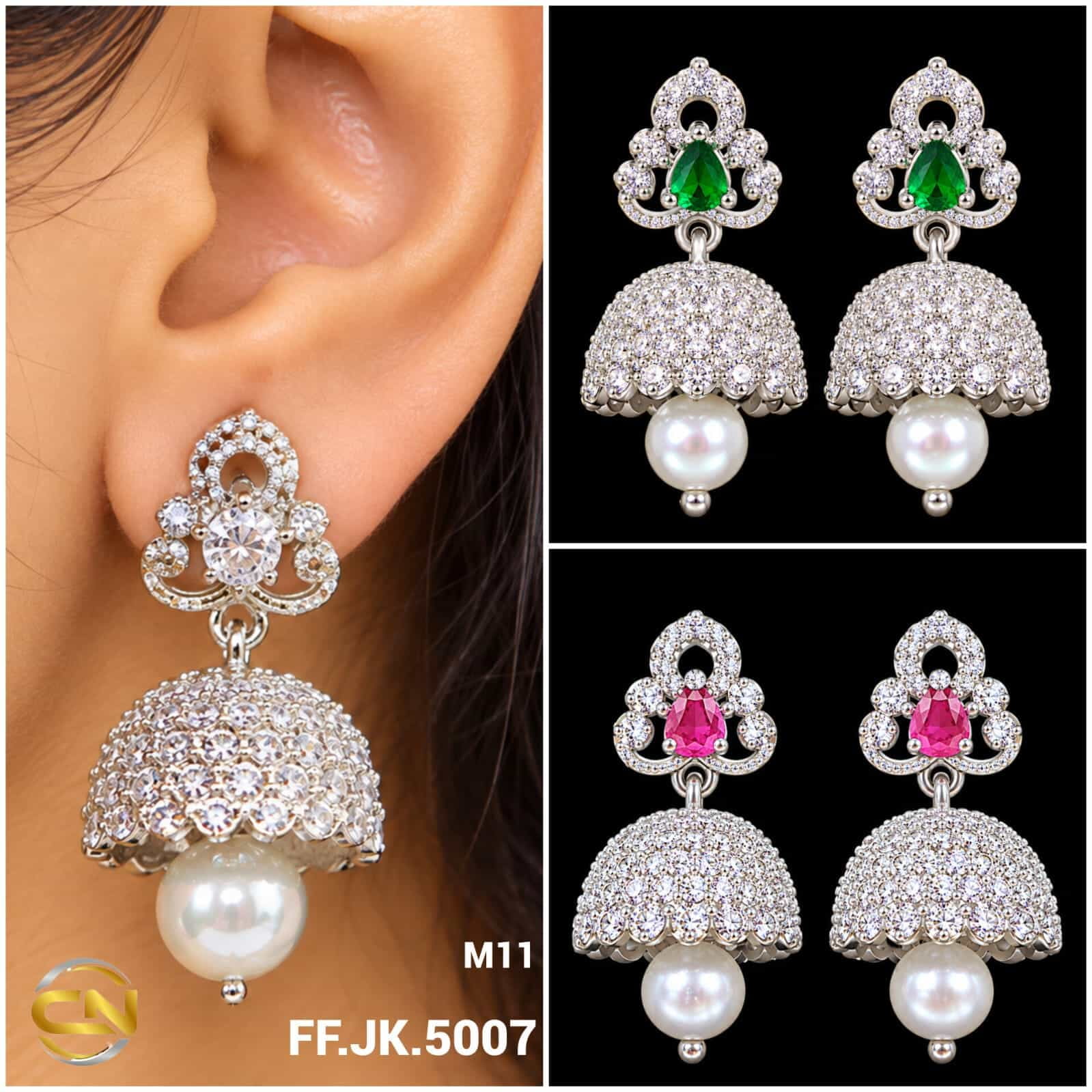 Silver Finish Jhumka EarringsSilver Finish Jhumka Earrings