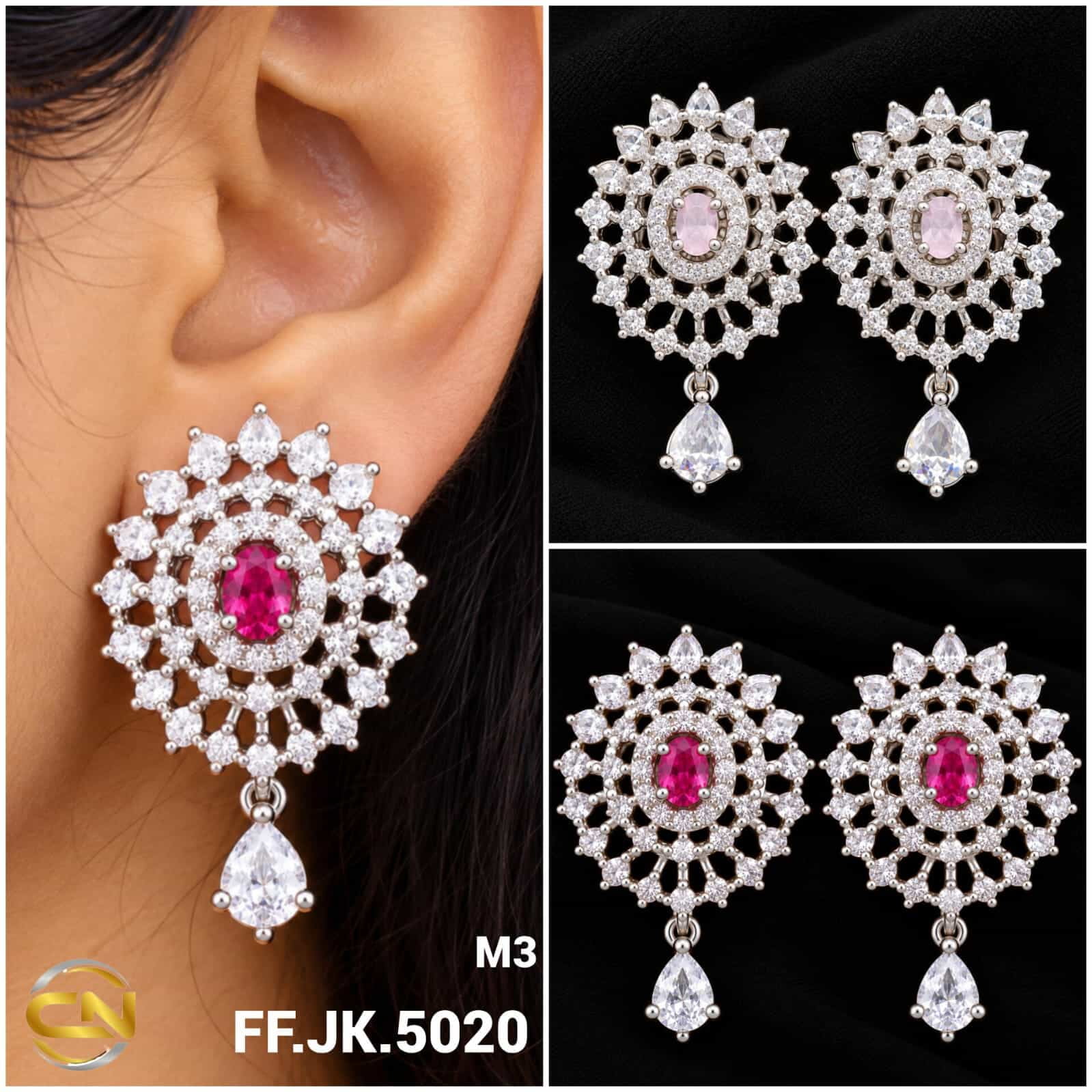 Silver Finish Jhumka Earrings