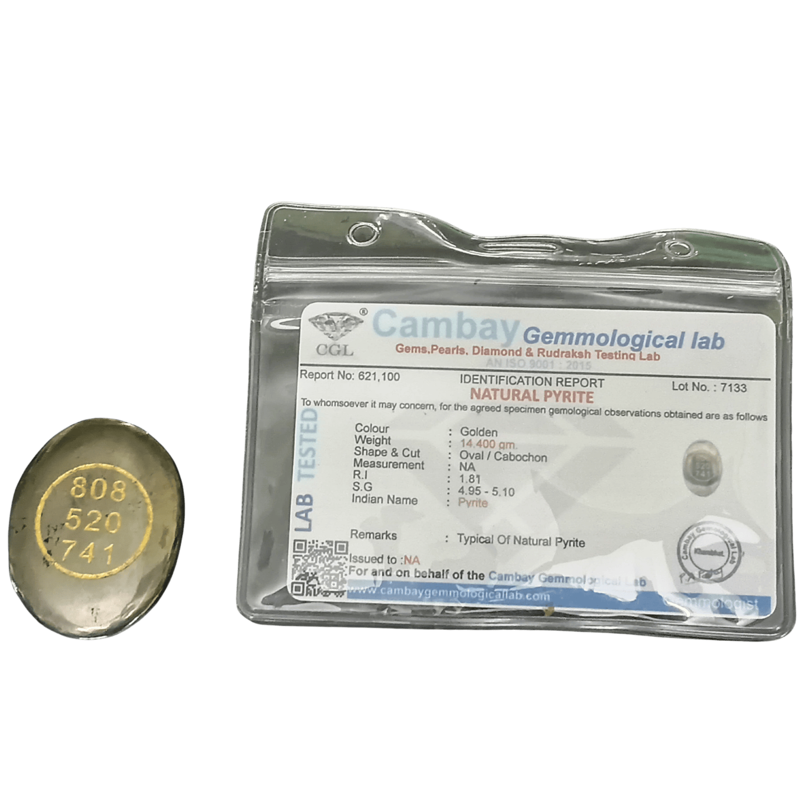 Pyrite Zibu Coin & Certificate